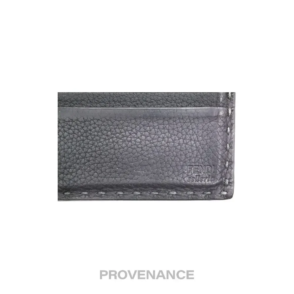 🔴 Fendi Selleria Bifold Wallet - Grey Roman Leather